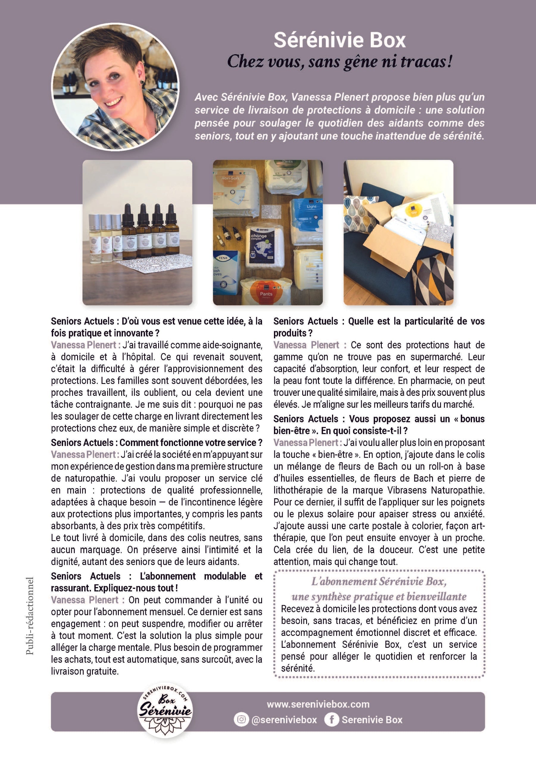 Sérénivie Box dans le magazine Séniors Actuel - Sérénivie Box